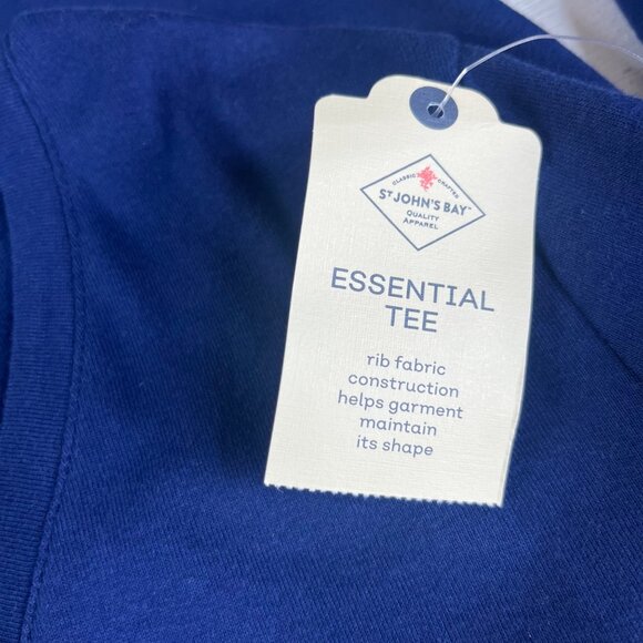 St Johns Bay Essential Tee Tshirt Women XXLT Blue New Vneck - Picture 7 of 7